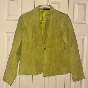 Lime green 100% real vintage leather jacket. 100% polyester lining